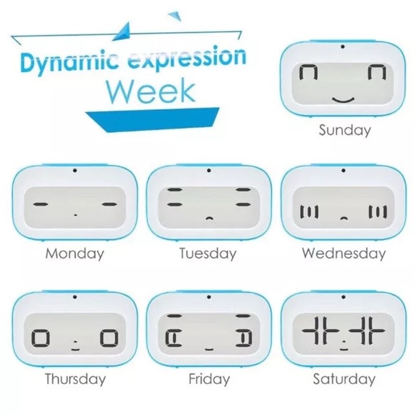 Geree Alarm Clock For Kids/Cute Emoji Desk Clock Smart Backlight/Temp/Snooze - Picture 3 of 5